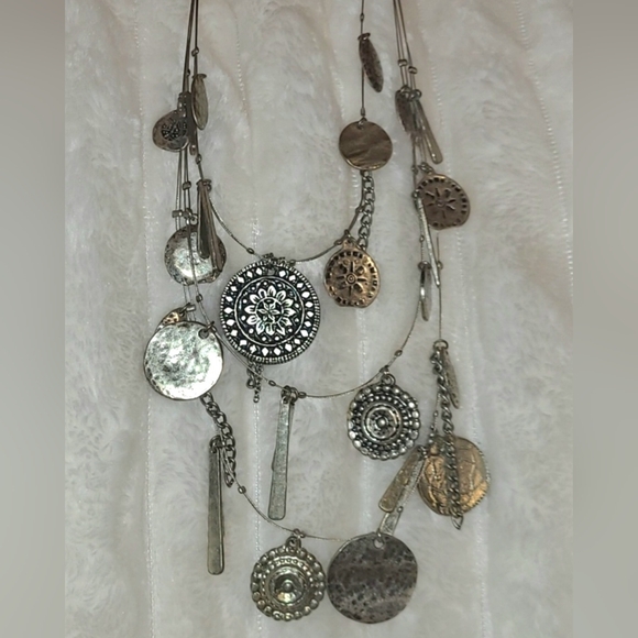 Chico's Jewelry - Chico's Silver Coin Multi-Layer Necklace